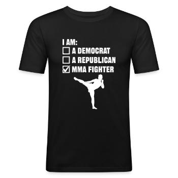 MMA Arts Martiaux Mixtes - T-shirt près du corps Homme - noir - Devant - Nik (191cm)