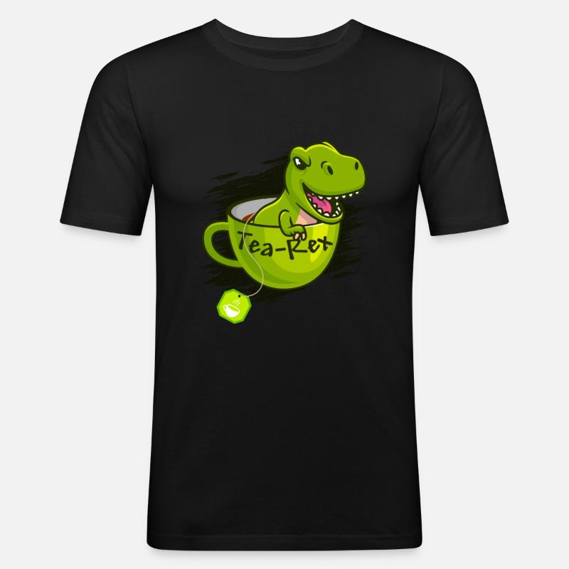T-Rex Tee Rex Tea Rex - Men's Slim Fit T-Shirt - black