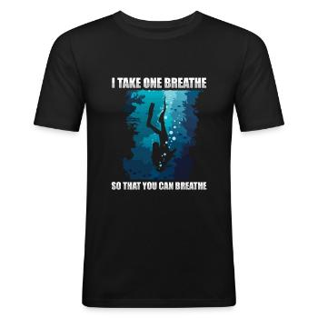 Scuba Diving Duikers Duiken - Mannen slim fit T-shirt - zwart - Voor - Nik (191cm)