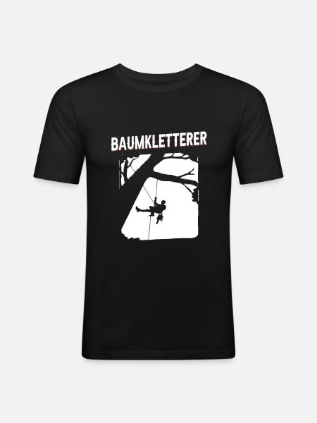 Baumklettern Baumpfleger Arborist Baumkletterer - Männer Slim Fit T-Shirt - Schwarz