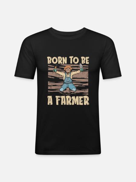 Farmer Farmer Agriculture - Men's Slim Fit T-Shirt - black