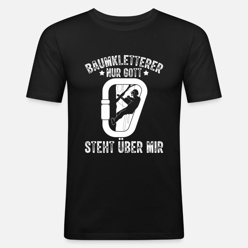 Baumklettern Baumpfleger Arborist Baumkletterer - Männer Slim Fit T-Shirt - Schwarz