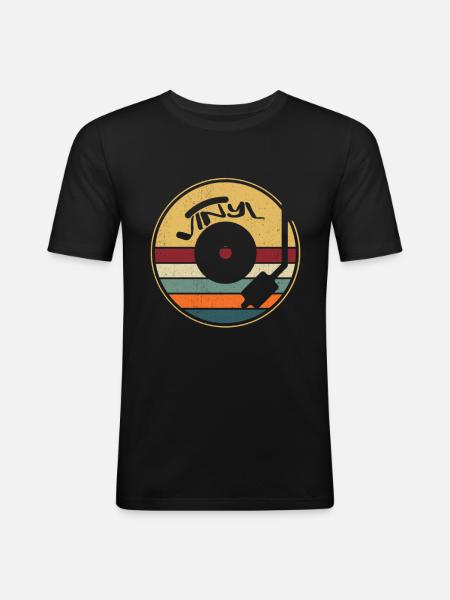 Collectionneur de disques vinyle LP - T-shirt près du corps Homme - noir