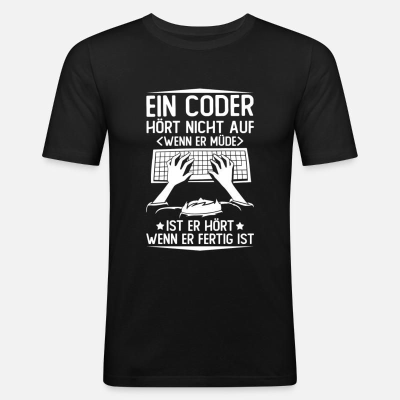 Programmierer Coder Software Entwickler - Männer Slim Fit T-Shirt - Schwarz