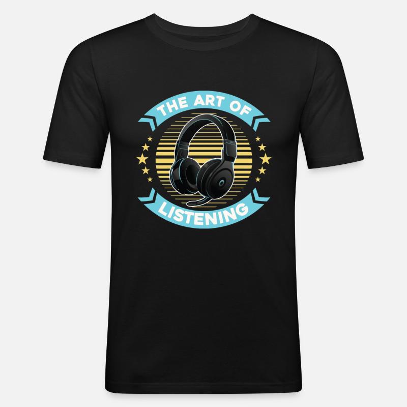 Tontechniker Sound Audio Engineer - Männer Slim Fit T-Shirt - Schwarz