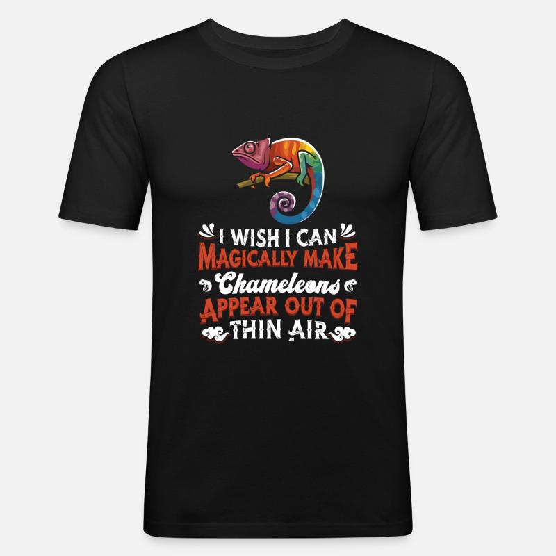 Chameleon Chamäleon - Männer Slim Fit T-Shirt - Schwarz