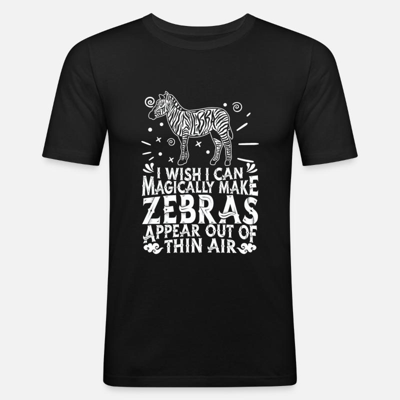 Zebra - Männer Slim Fit T-Shirt - Schwarz