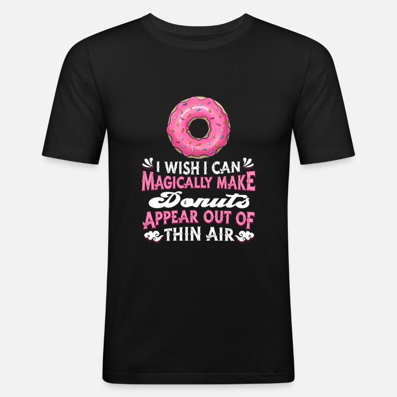 Donut Doughnut - Männer Slim Fit T-Shirt - Schwarz
