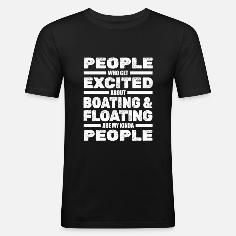 Pontonboot - Männer Slim Fit T-Shirt - Schwarz