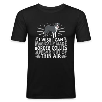 Border Collie Dog - Men's Slim Fit T-Shirt - black - Front - Nik (191cm)