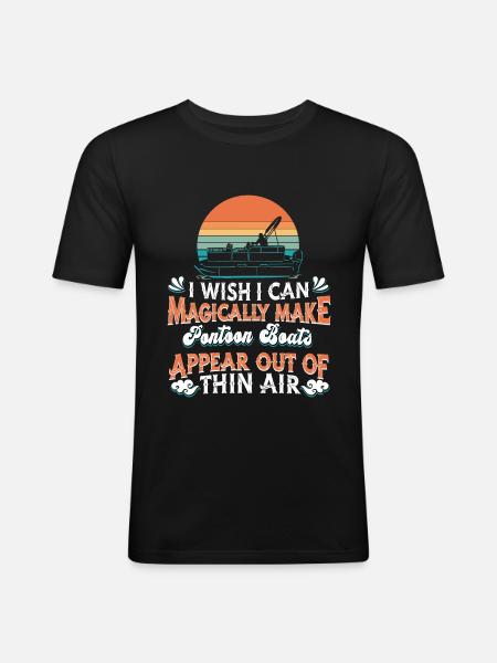 Pontoon boat - Men's Slim Fit T-Shirt - black