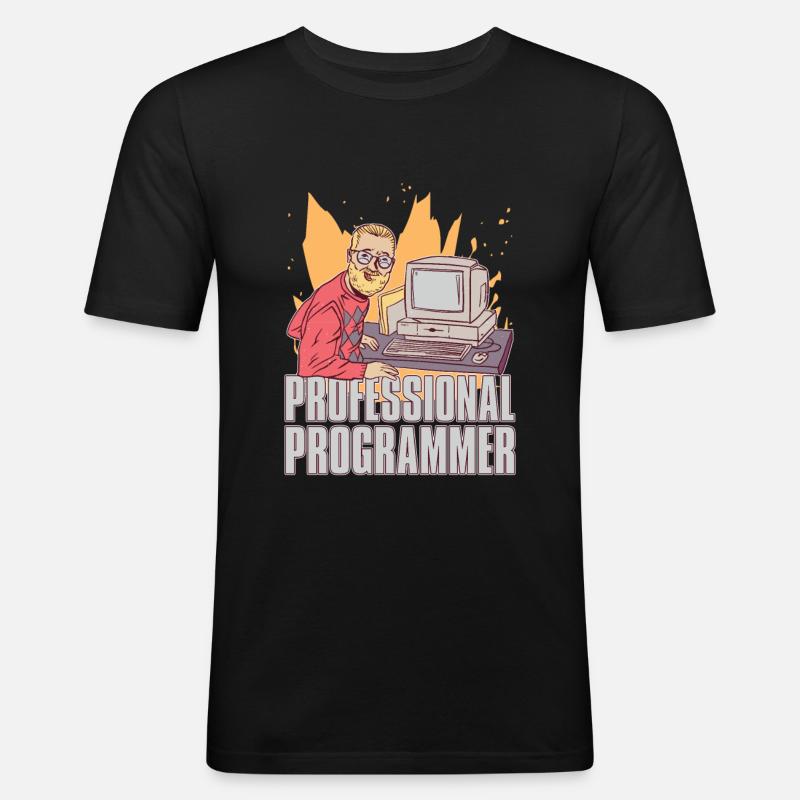 Programmierer Coder Software Entwickler - Männer Slim Fit T-Shirt - Schwarz