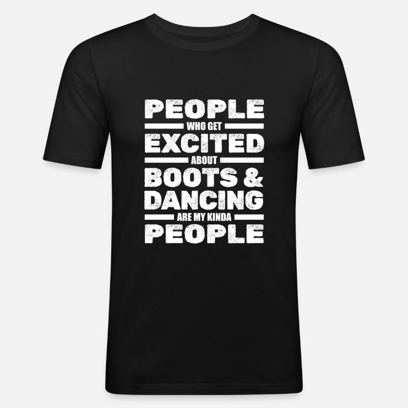 Line Dance Line Dancing - Männer Slim Fit T-Shirt - Schwarz