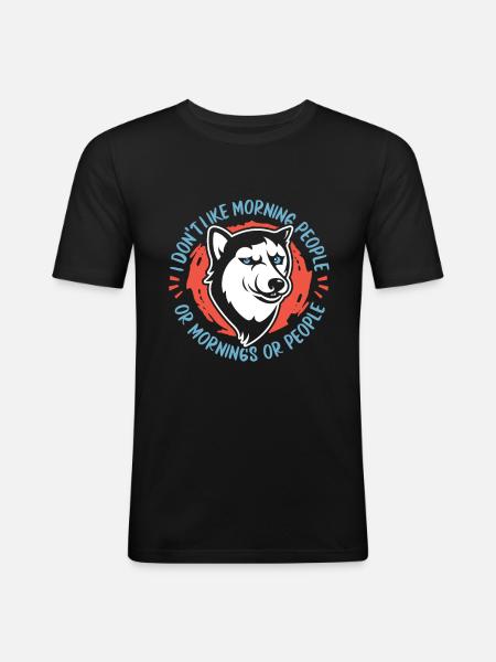 Siberian Husky Hund - Männer Slim Fit T-Shirt - Schwarz