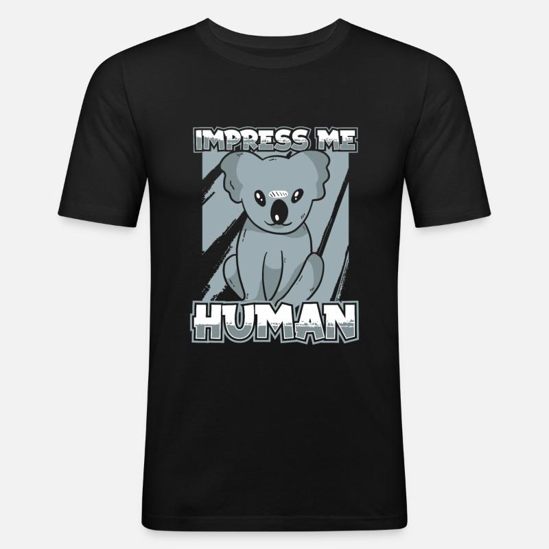 Koala Koalabär - Männer Slim Fit T-Shirt - Schwarz