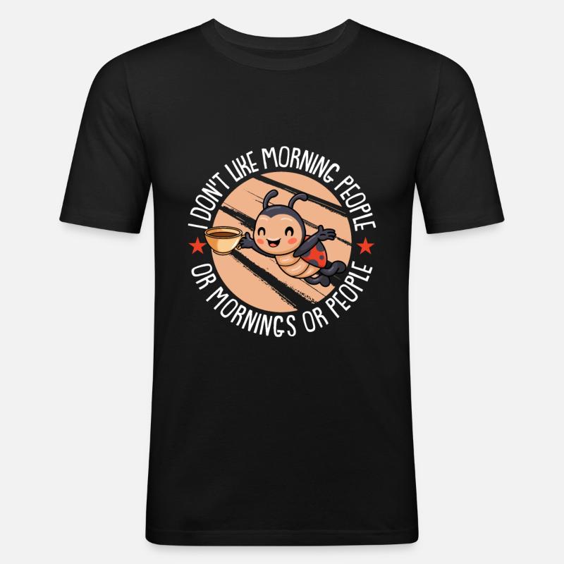 Ladybug Modschegiebchen Mariechenkäfer - T-shirt près du corps Homme - noir