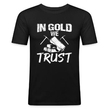 Goldbergbau Goldmine - Männer Slim Fit T-Shirt - Schwarz - Vorne - Nik (191cm)