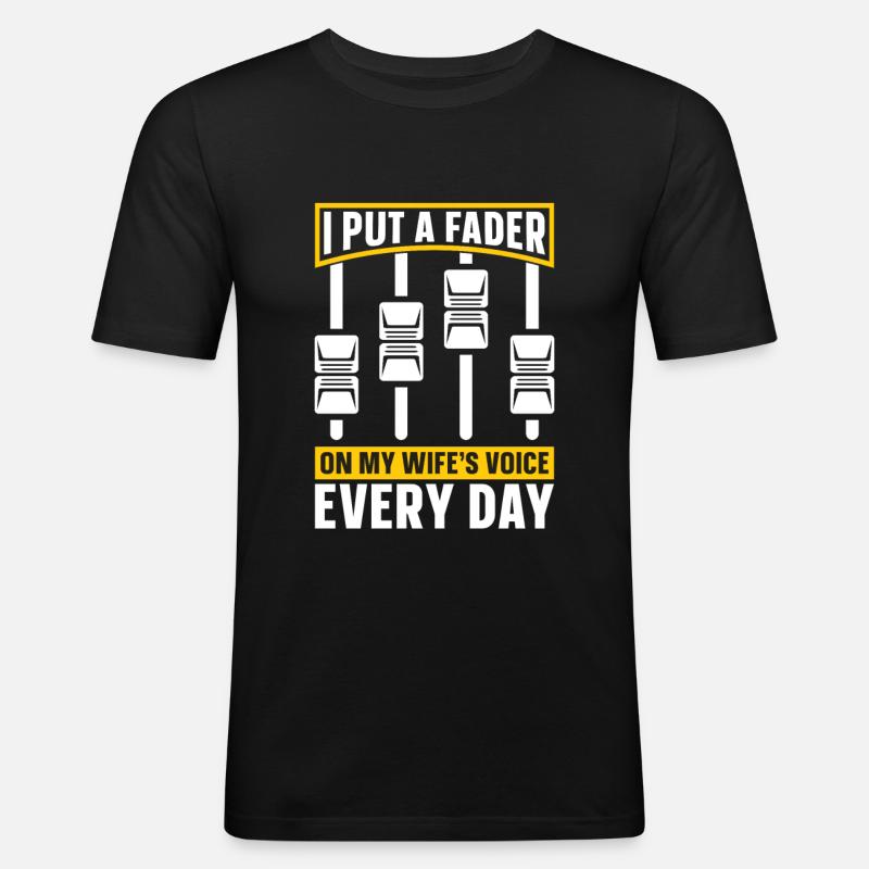 Tontechniker Sound Audio Engineer - Männer Slim Fit T-Shirt - Schwarz