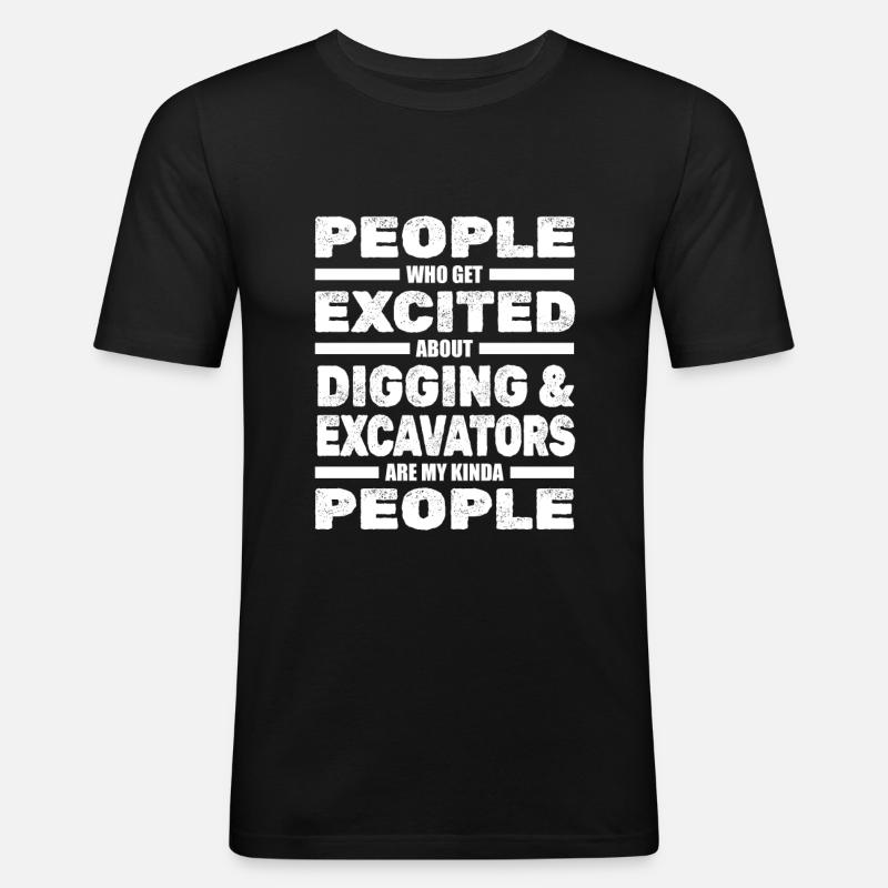 Bagger Baggerfahrer Baggerführer - Männer Slim Fit T-Shirt - Schwarz