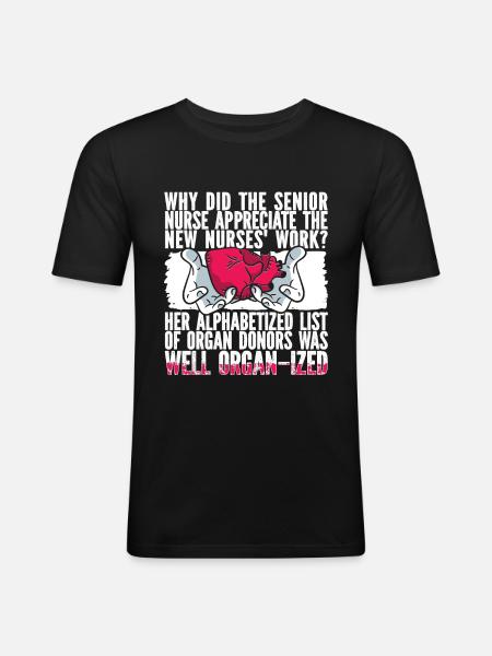 Infirmier - T-shirt près du corps Homme - noir
