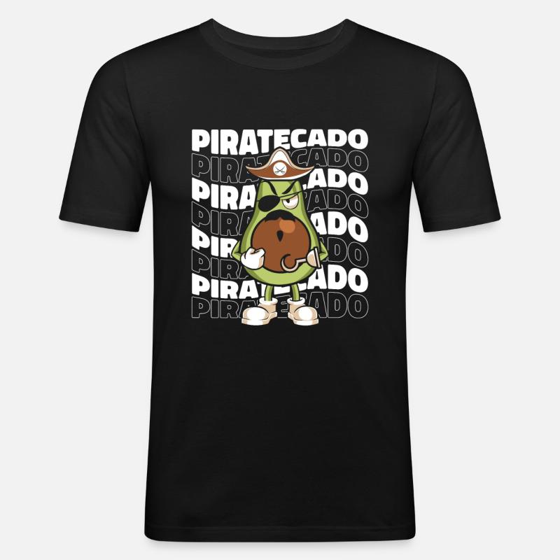 Pirate - Männer Slim Fit T-Shirt - Schwarz