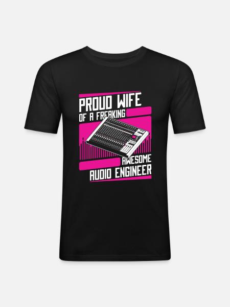 Tontechniker Sound Audio Engineer - Männer Slim Fit T-Shirt - Schwarz