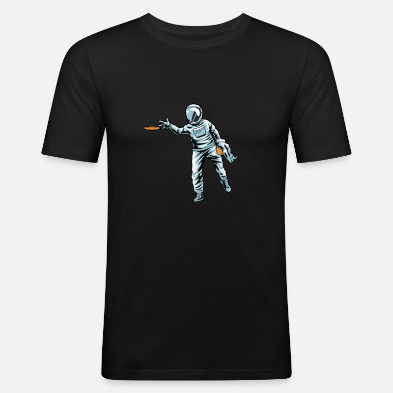 Frisbee Golf - Männer Slim Fit T-Shirt - Schwarz