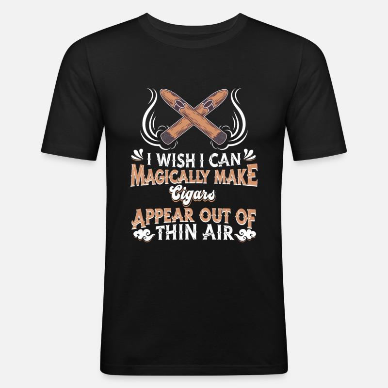 Zigarre - Männer Slim Fit T-Shirt - Schwarz