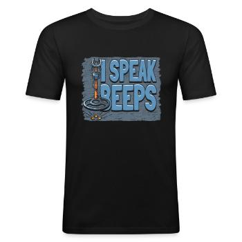 Prospecteur - T-shirt près du corps Homme - noir - Devant - Nik (191cm)