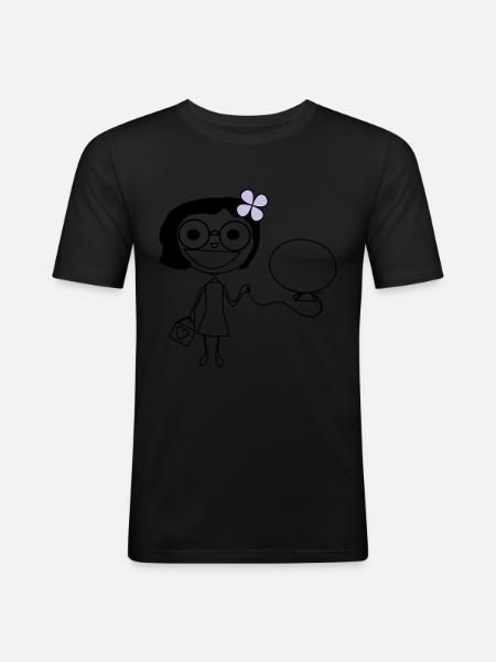 Mädchen - Männer Slim Fit T-Shirt - Schwarz
