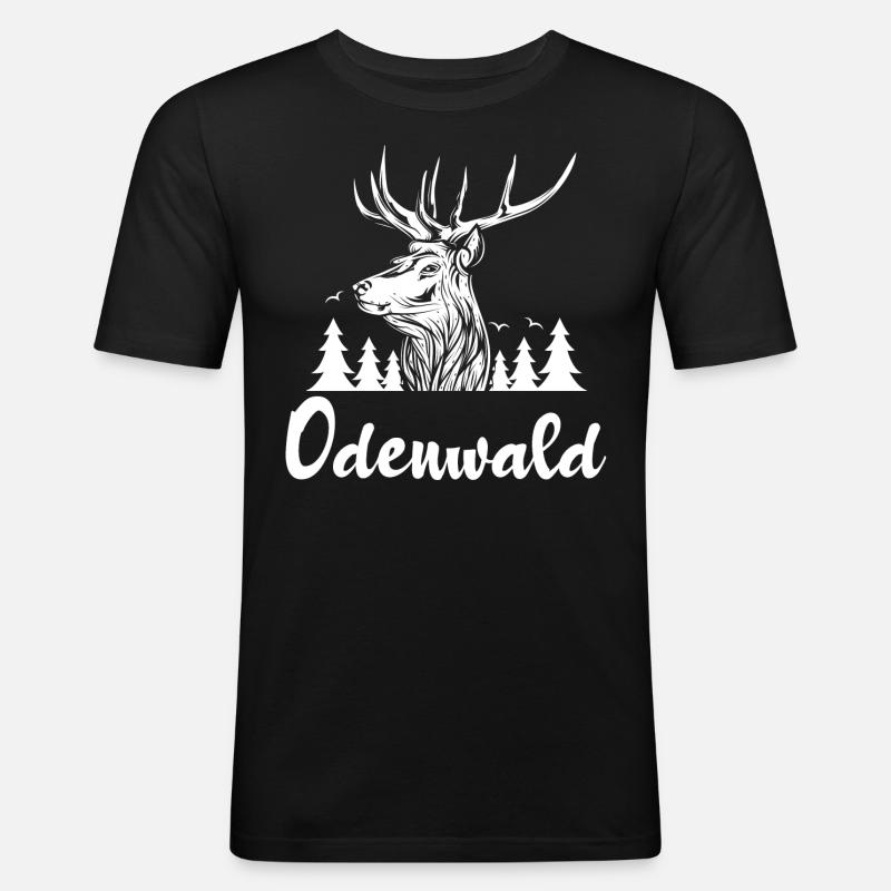 Odenwald - Männer Slim Fit T-Shirt - Schwarz