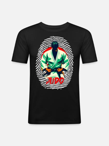 Judo - T-shirt près du corps Homme - noir