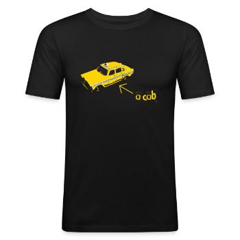 A CAB - Männer Slim Fit T-Shirt - Schwarz - Vorne - Nik (191cm)