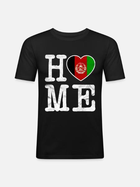 Afghanistan Flag Pashto افغانستان Gift - Men's Slim Fit T-Shirt - black