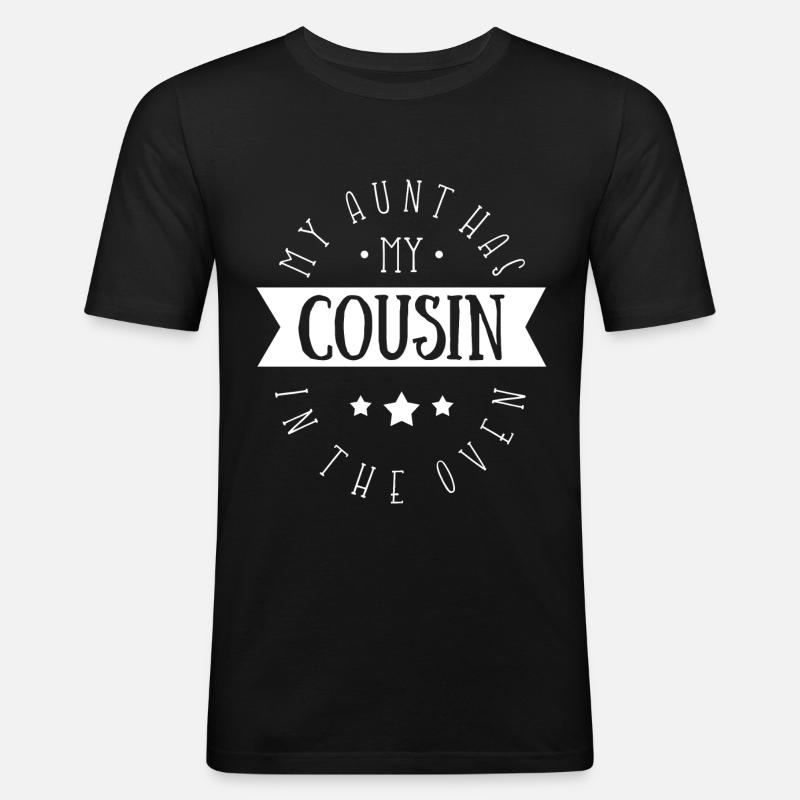 Cousin - Männer Slim Fit T-Shirt - Schwarz