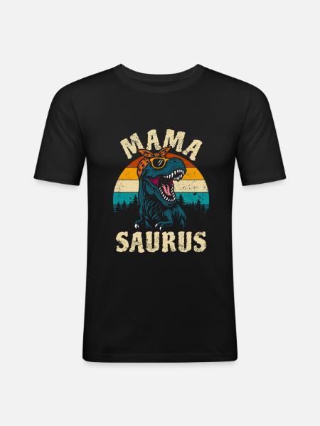 Mama Saurus - T-Rex - Tyrannosaurus - Gift - Men's Slim Fit T-Shirt - black