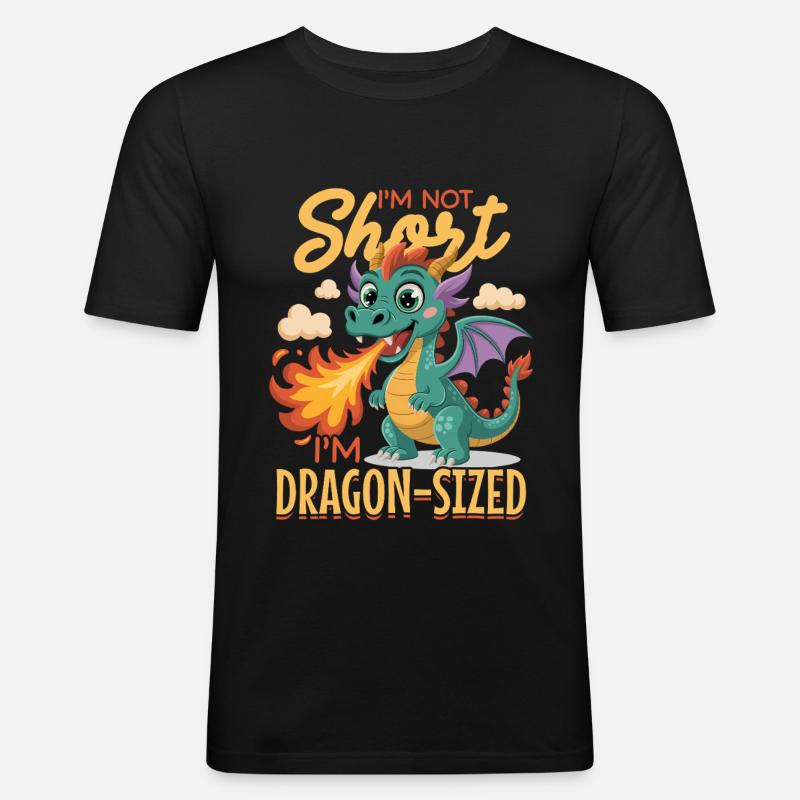 Fantasy Dragon Mythical Creatures - Männer Slim Fit T-Shirt - Schwarz