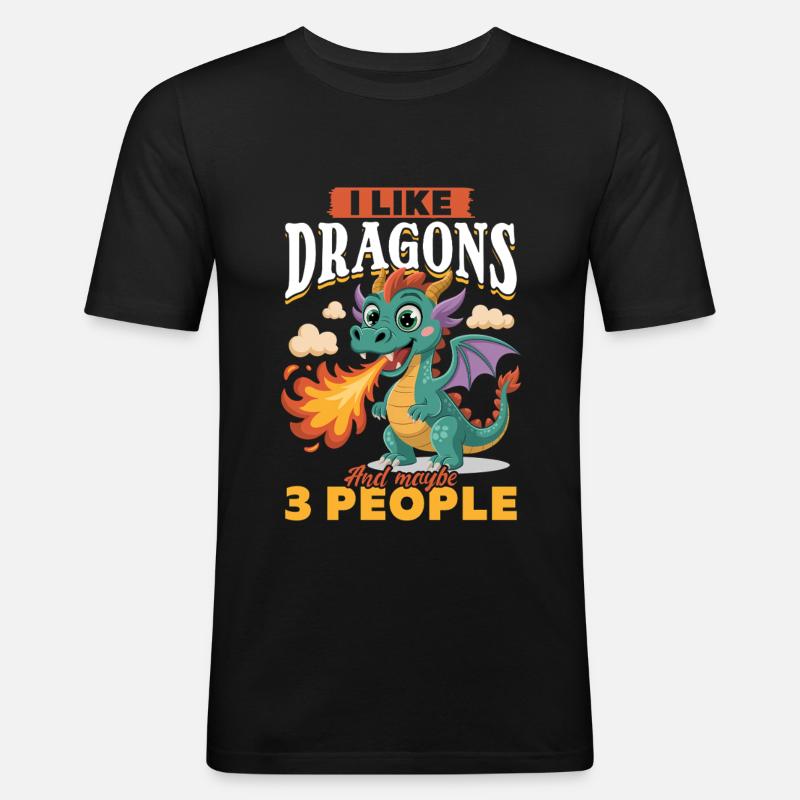 Fantasy Dragon Mythical Creatures - Men's Slim Fit T-Shirt - black