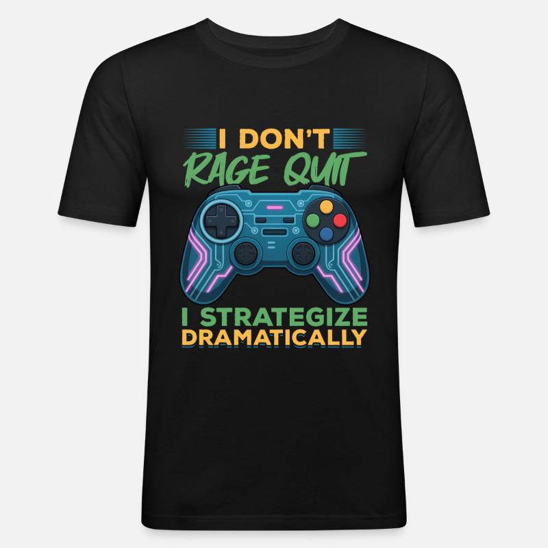 Gamer Gaming Controller Video Game - Männer Slim Fit T-Shirt - Schwarz