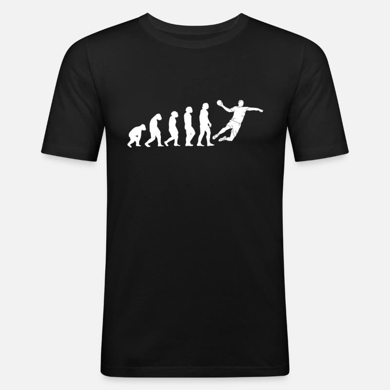 Handball Evolution Handballer Handballspieler - Männer Slim Fit T-Shirt - Schwarz