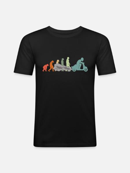 Scooter Mobylette Mobylette Scooter Évolution - T-shirt près du corps Homme - noir