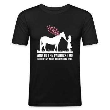 Pferde Reiten Sprüche Zitate Pferde Mädchen Pferd - Männer Slim Fit T-Shirt - Schwarz - Vorne - Nik (191cm)