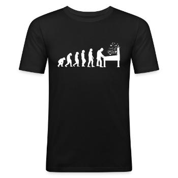 Flipper Flipperautomat Arcade Gamer Spieleautomat - Männer Slim Fit T-Shirt - Schwarz - Vorne - Nik (191cm)