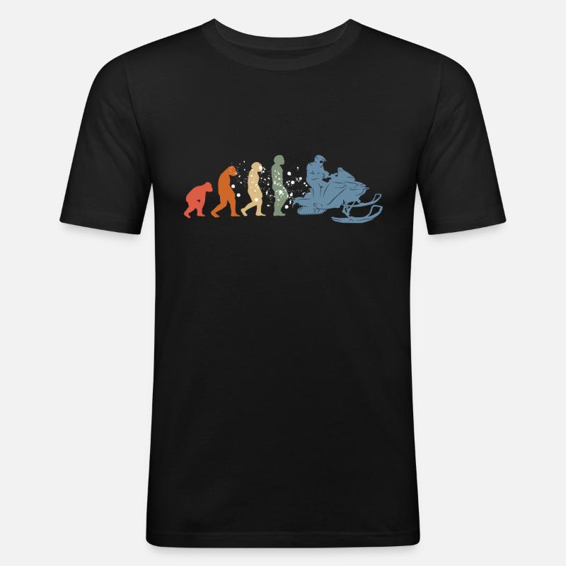 Snowmobile driver Snowmobile Evolution - Men's Slim Fit T-Shirt - black