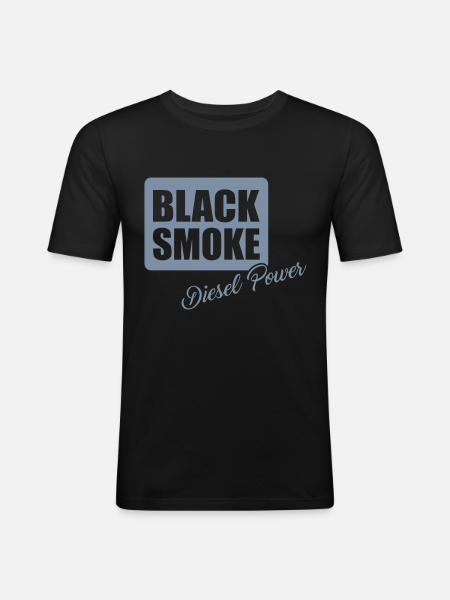 Black smoke - Männer Slim Fit T-Shirt - Schwarz