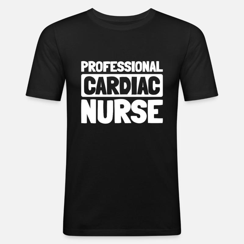 Herzkrankenschwester - Männer Slim Fit T-Shirt - Schwarz