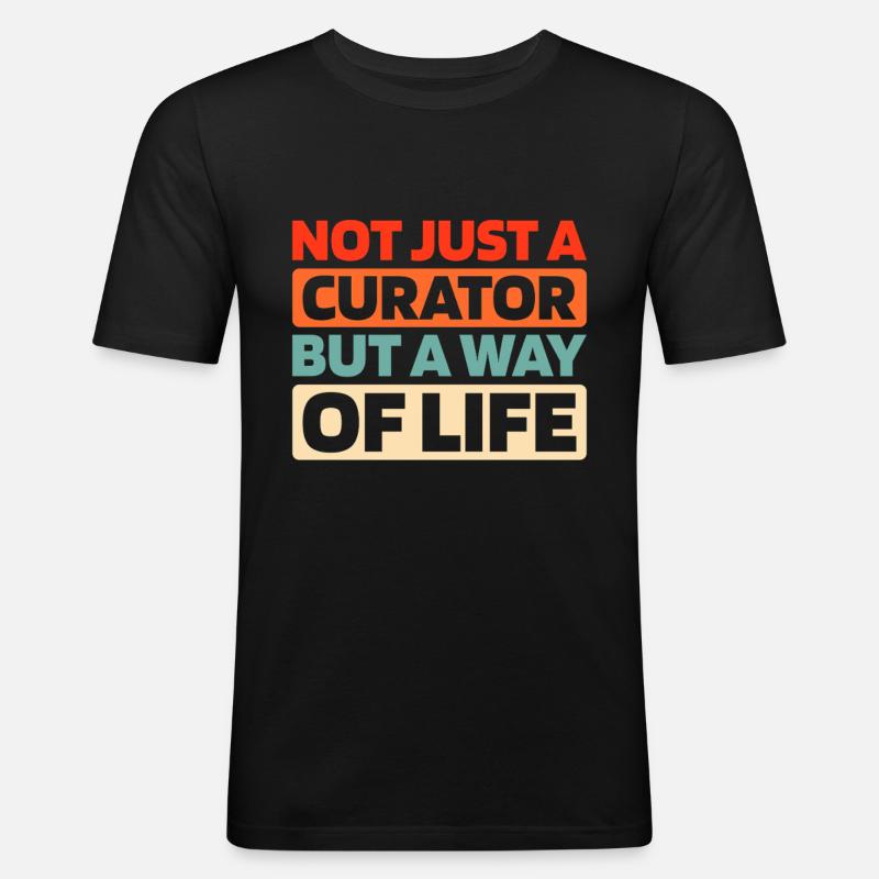 Kurator - Männer Slim Fit T-Shirt - Schwarz