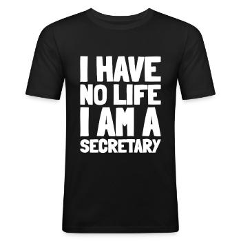 Secrétaire - T-shirt près du corps Homme - noir - Devant - Nik (191cm)