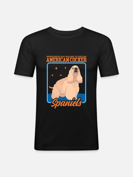 American Cocker Spaniel Gift - Men's Slim Fit T-Shirt - black