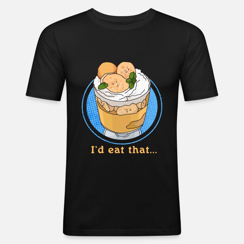 Bananen Pudding Bananenpudding Geschenk - Männer Slim Fit T-Shirt - Schwarz